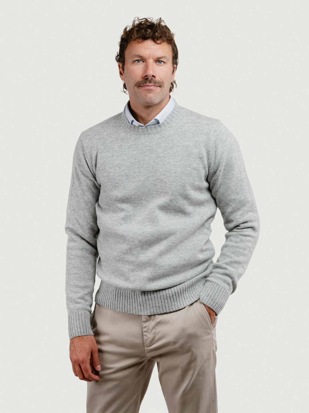 GIROCOLLO IN LANA GRIGIO PERLA