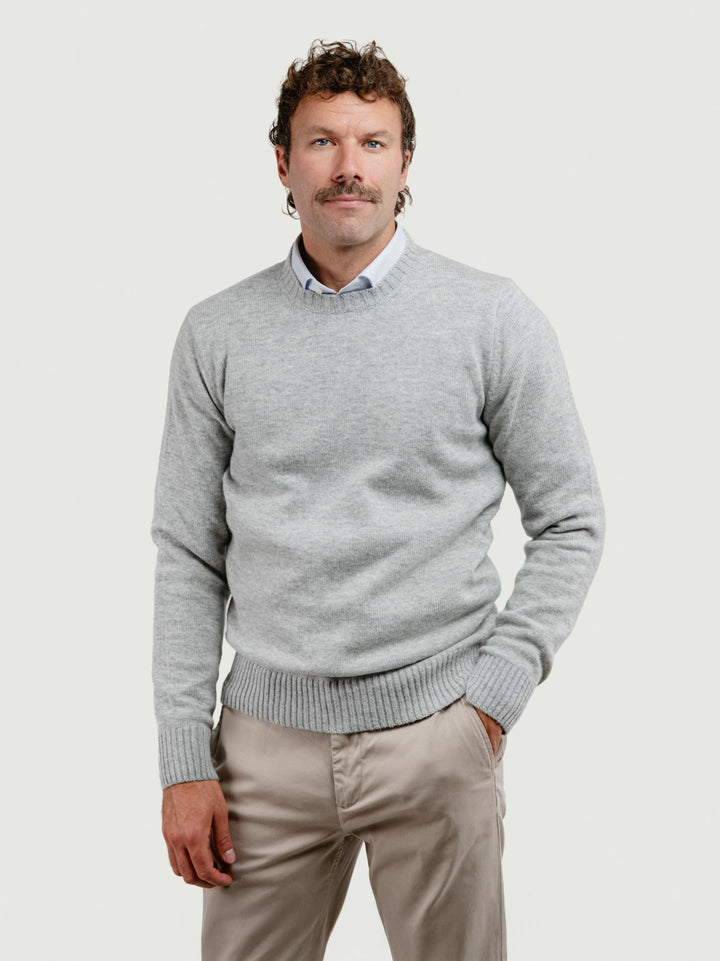 GIROCOLLO IN LANA GRIGIO PERLA