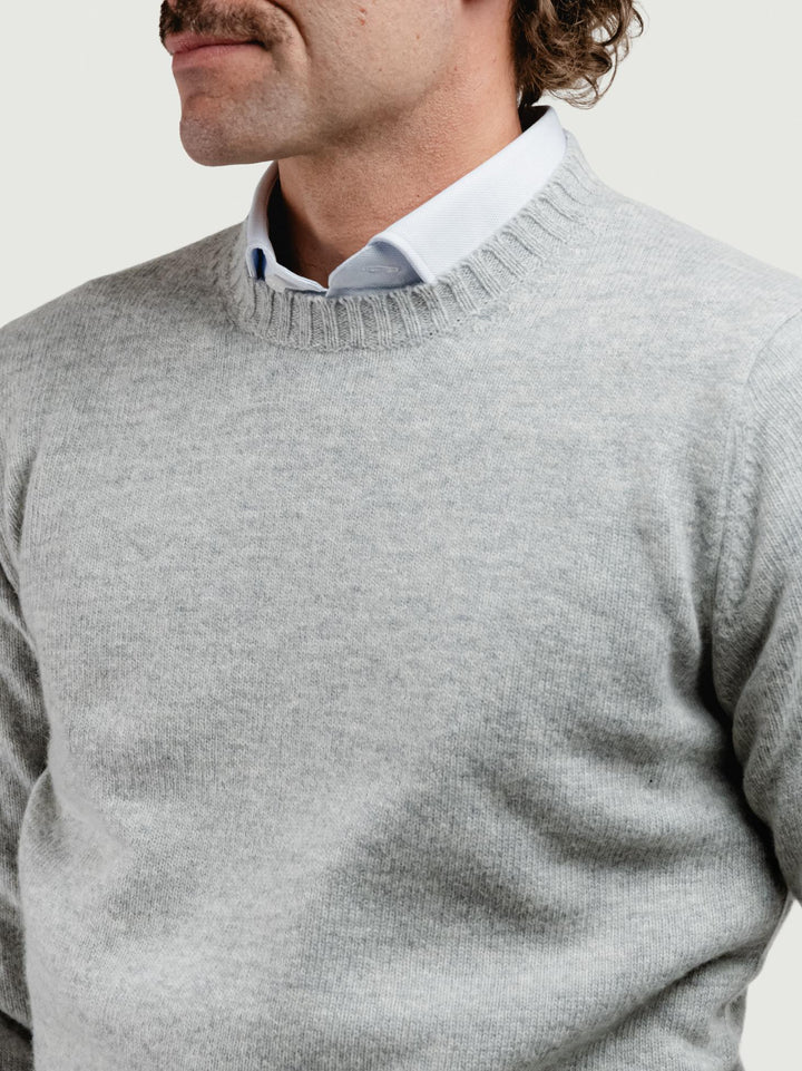 GIROCOLLO IN LANA GRIGIO PERLA