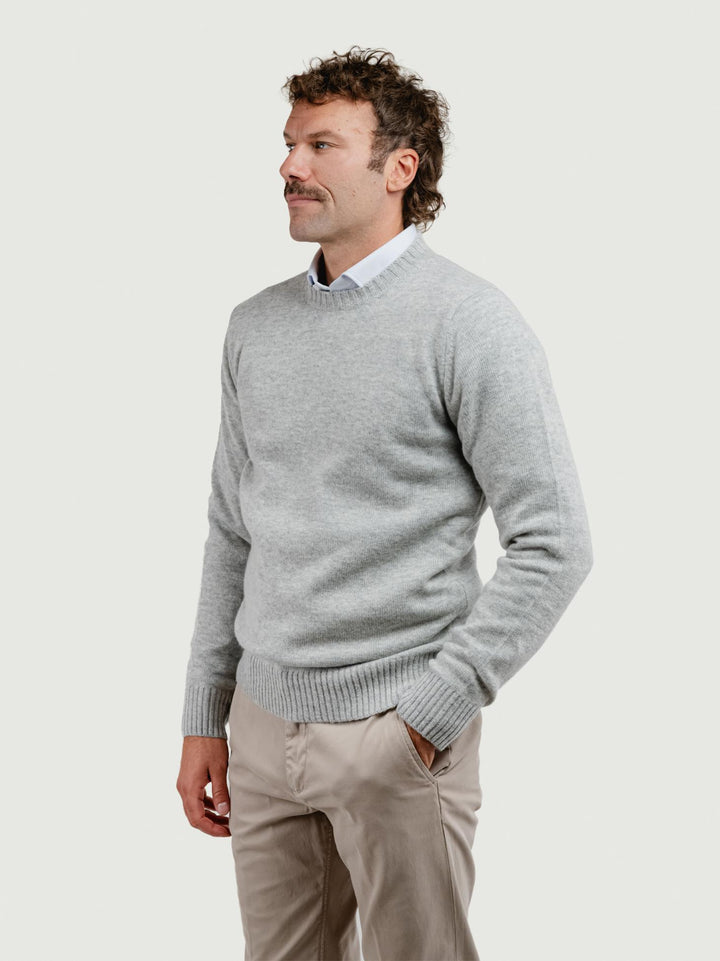 GIROCOLLO IN LANA GRIGIO PERLA