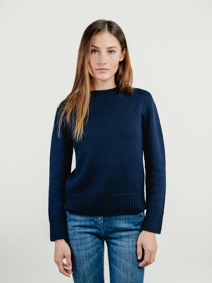GIROCOLLO IN LANA MERINO BLU