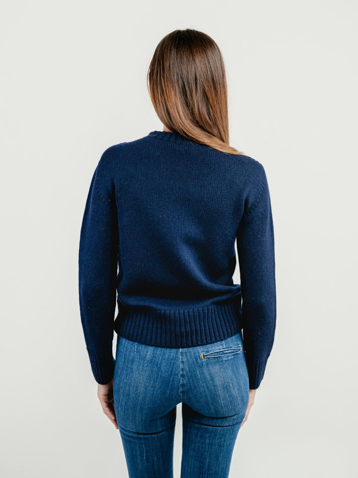 GIROCOLLO IN LANA MERINO BLU