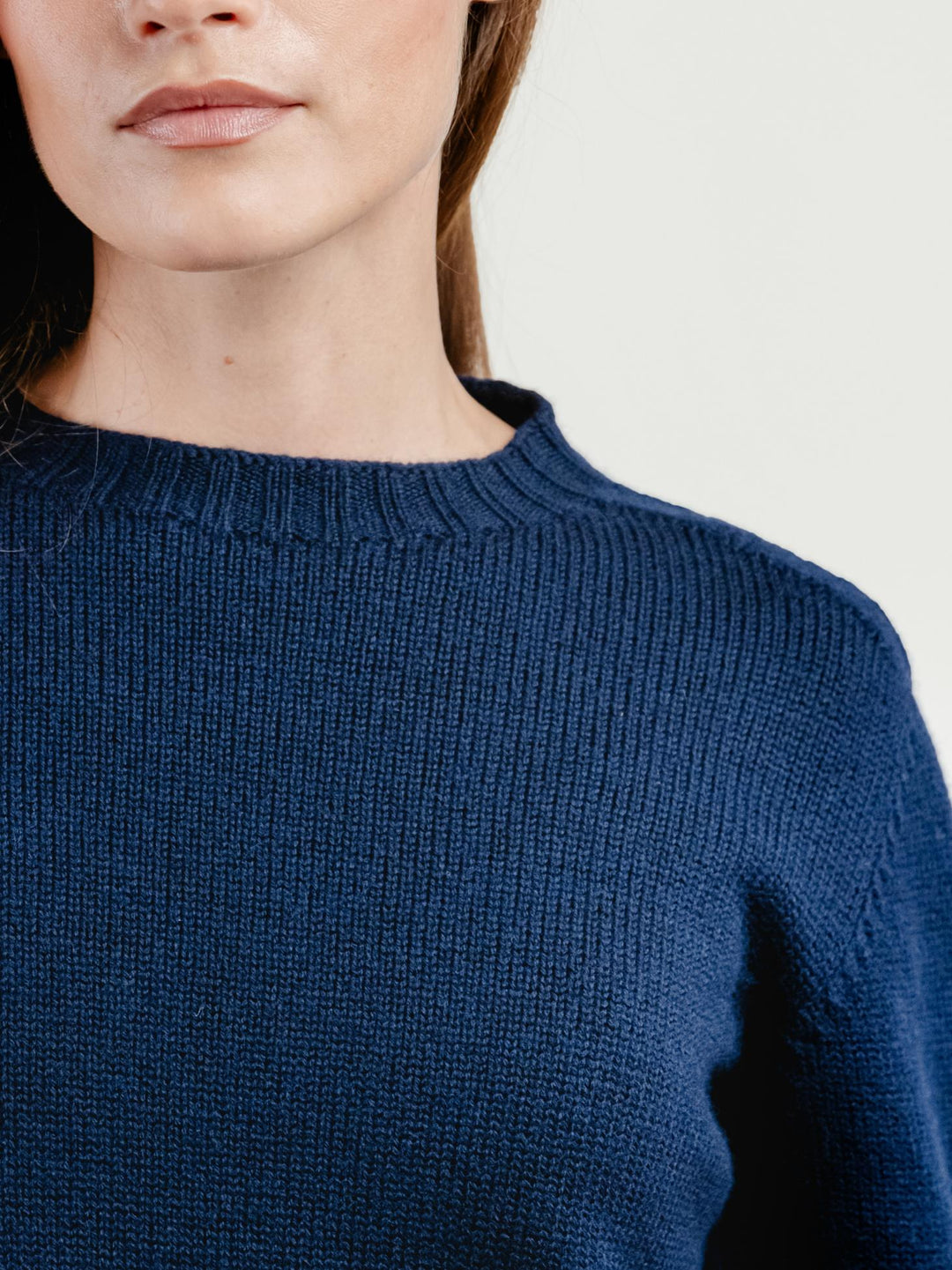 GIROCOLLO IN LANA MERINO BLU