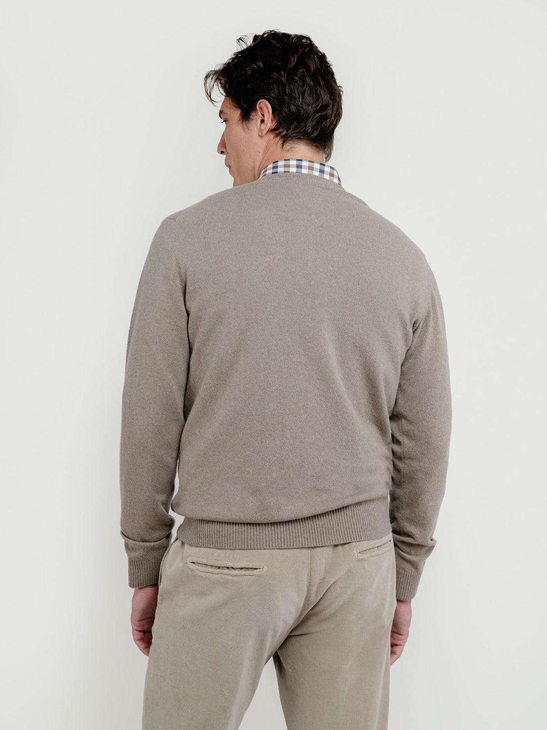 GIROCOLLO IN LANA MERINO E CASHMERE SABBIA