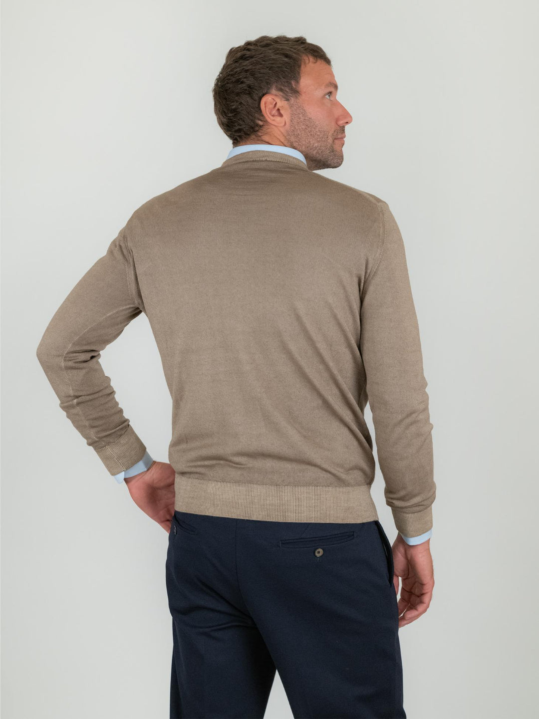 GIROCOLLO IN LANA MERINO FANGO