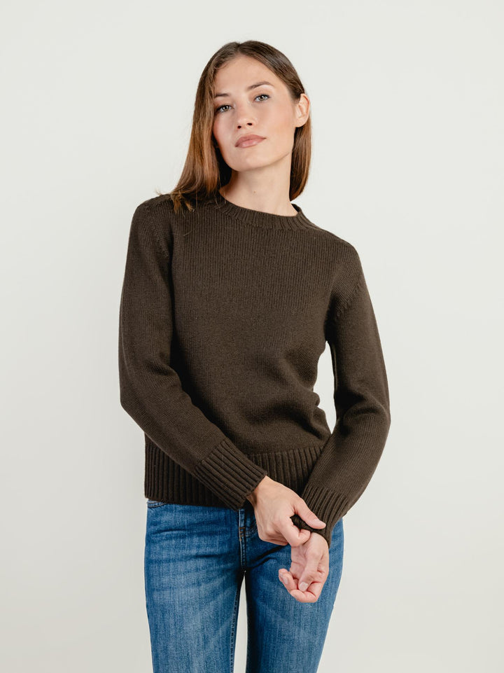 GIROCOLLO IN LANA MERINO MOKA