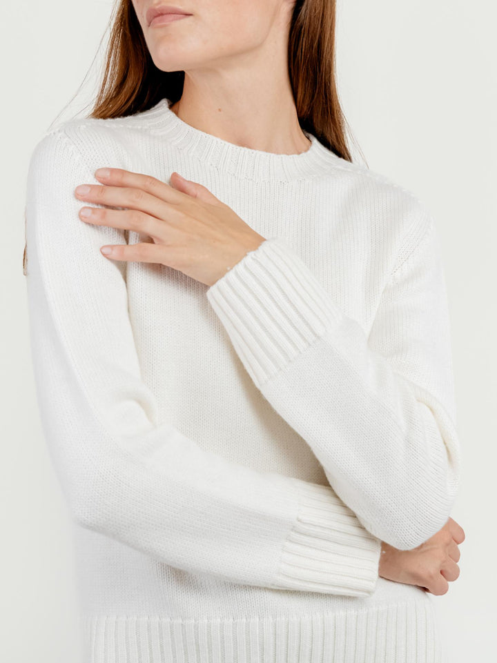 GIROCOLLO IN LANA MERINO PANNA