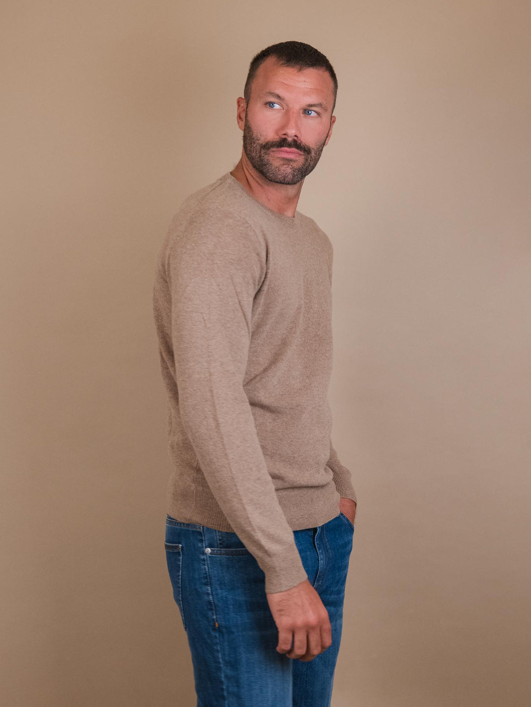 GIROCOLLO IN LANA MISTO CASHMERE BEIGE