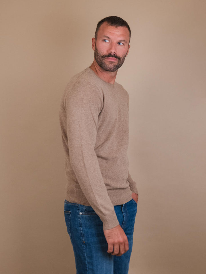 GIROCOLLO IN LANA MISTO CASHMERE BEIGE