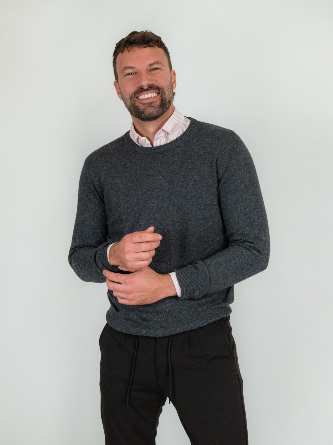 GIROCOLLO LANA E CASHMERE ANTRACITE
