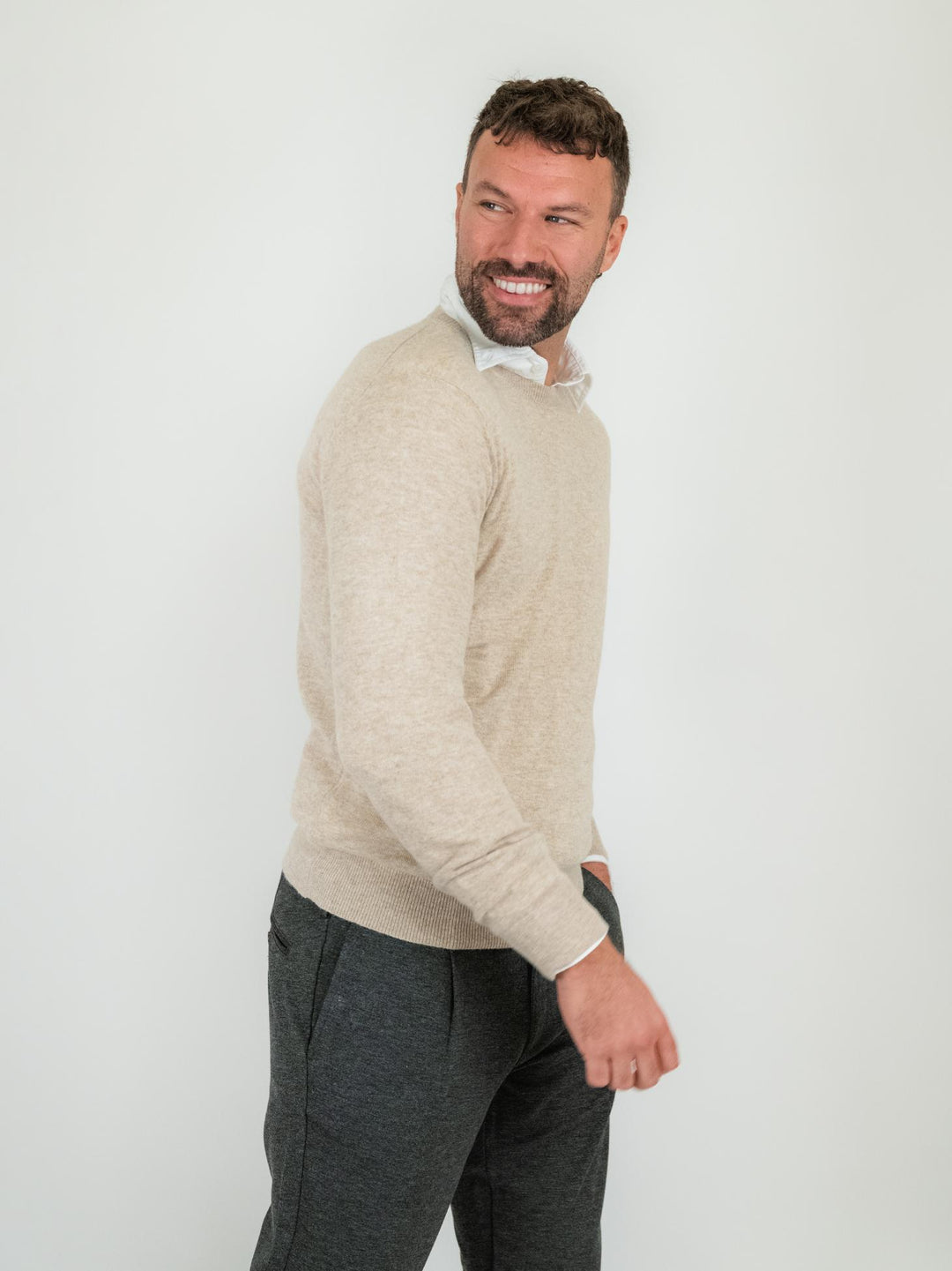 GIROCOLLO LANA E CASHMERE BEIGE