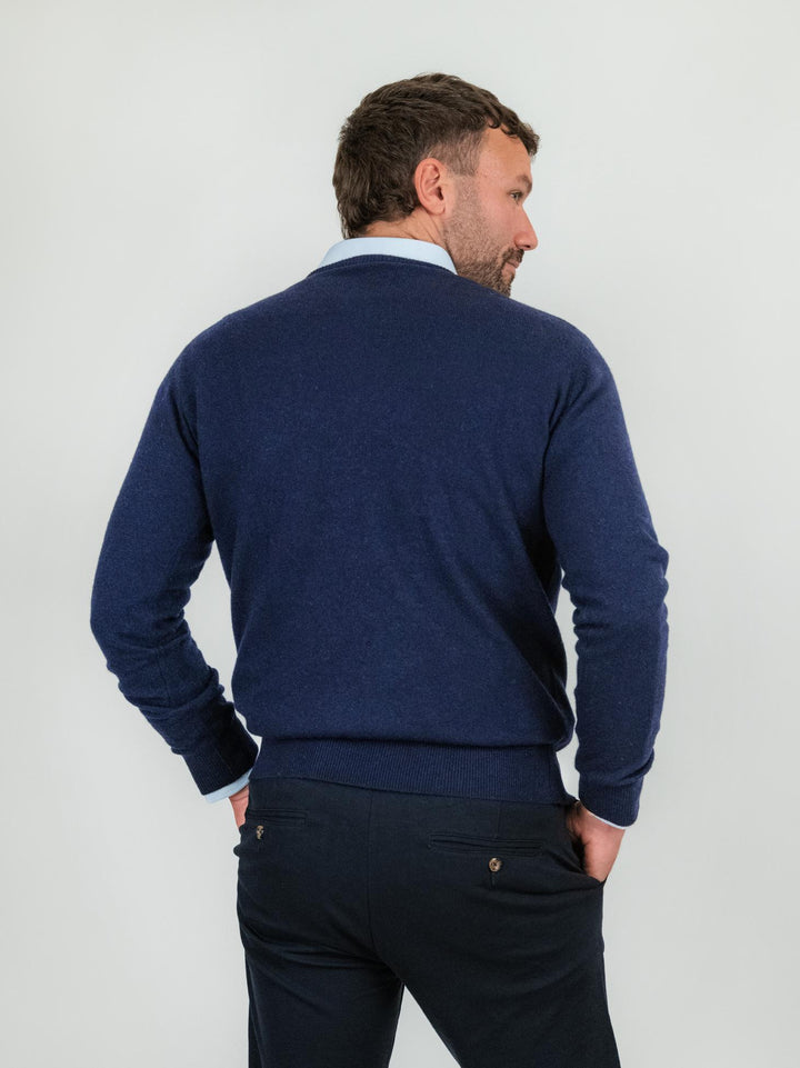 GIROCOLLO LANA E CASHMERE BLU