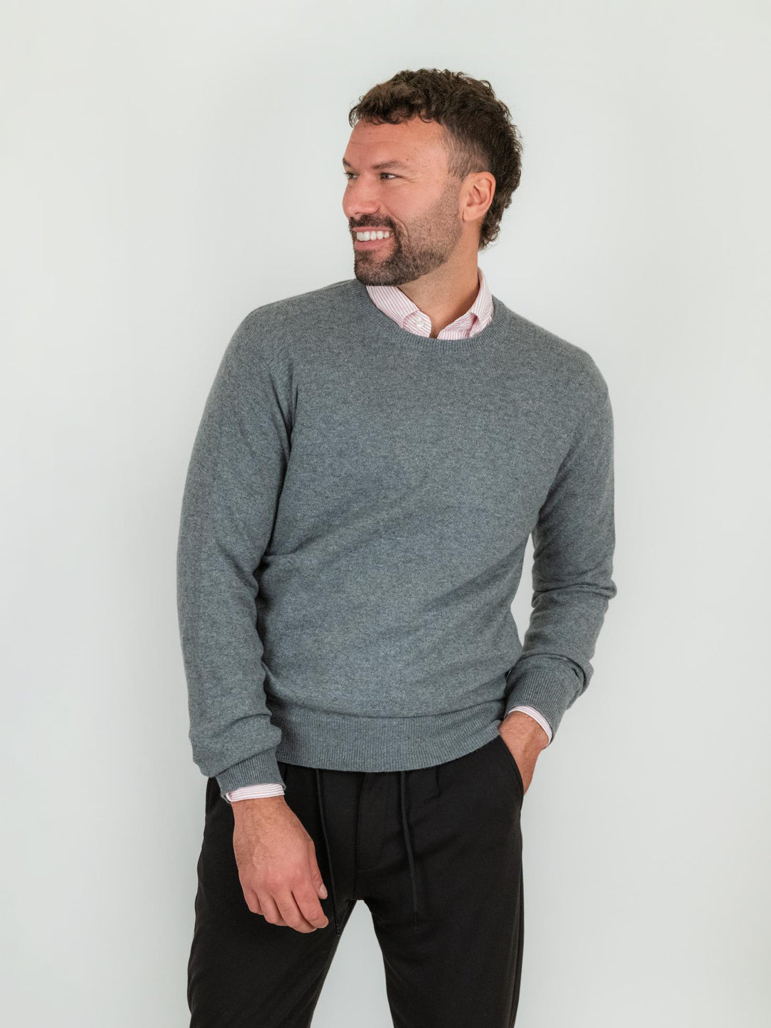 GIROCOLLO LANA E CASHMERE GRIGIO