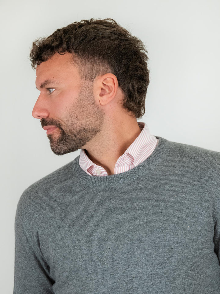 GIROCOLLO LANA E CASHMERE GRIGIO