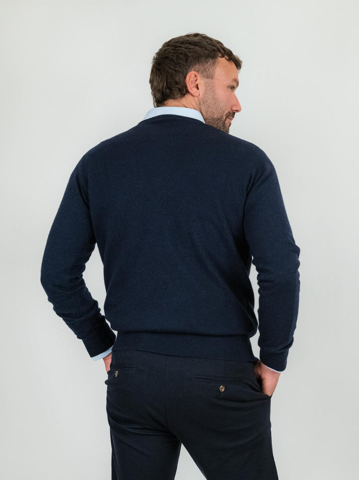 GIROCOLLO LANA E CASHMERE NAVY