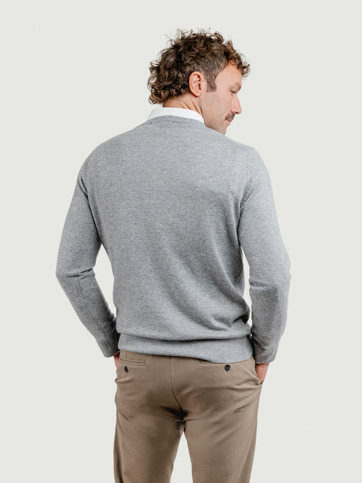 GIROCOLLO MISTO CASHMERE GRIGIO