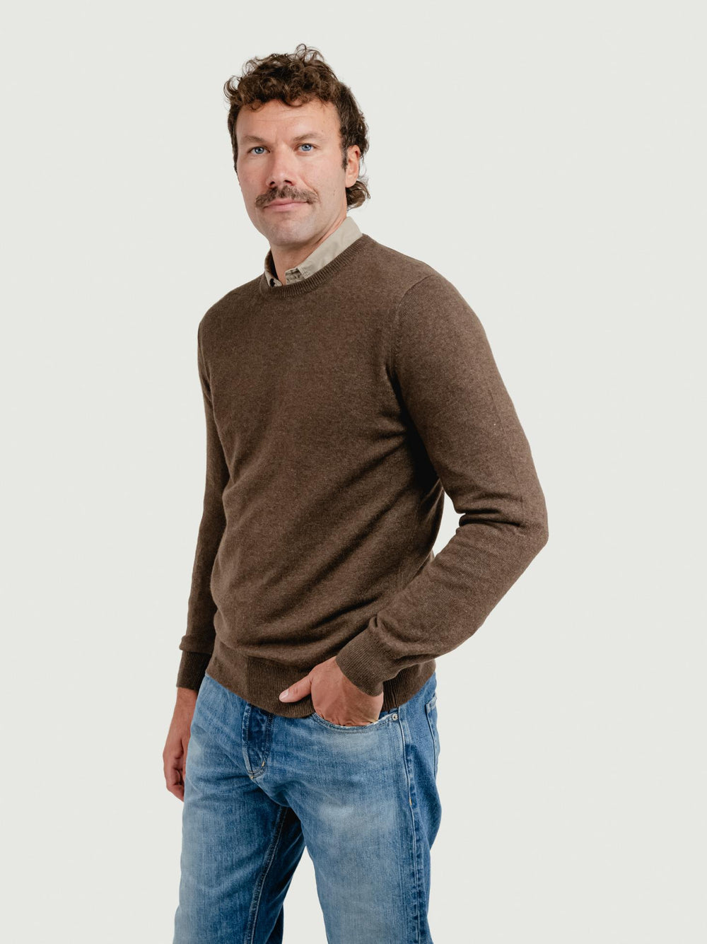 GIROCOLLO MISTO CASHMERE TESTA MORO