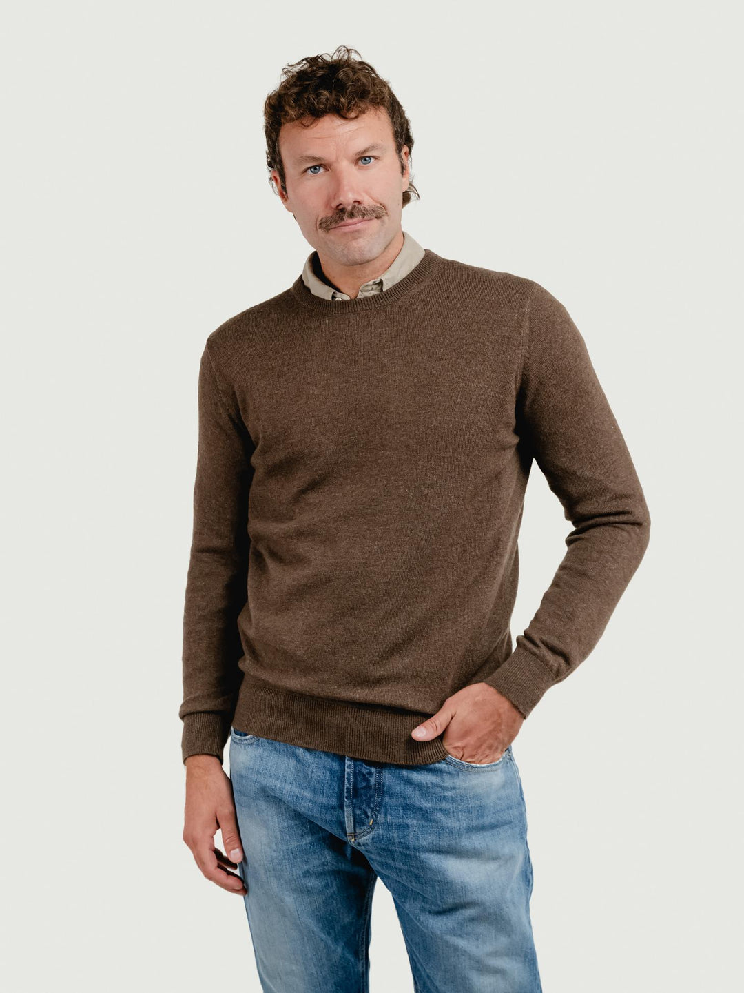 GIROCOLLO MISTO CASHMERE TESTA MORO