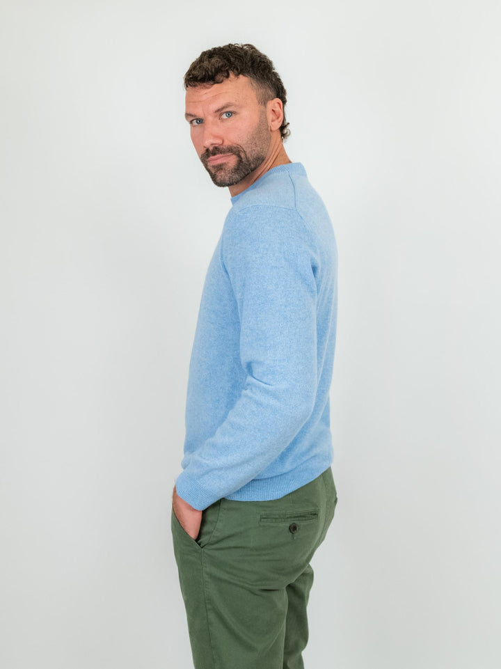 GIROCOLLO TRADER IN CASHMERE AZZURRO