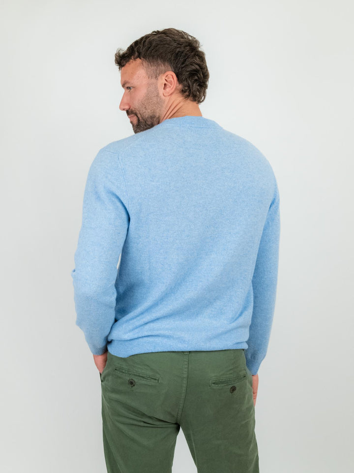 GIROCOLLO TRADER IN CASHMERE AZZURRO