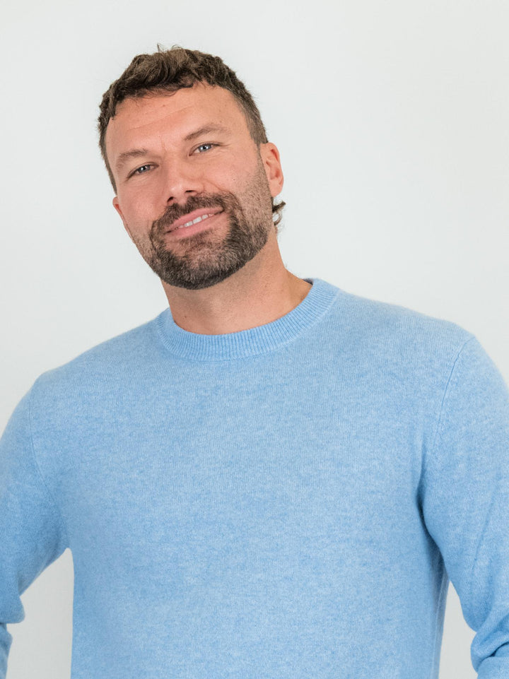 GIROCOLLO TRADER IN CASHMERE AZZURRO
