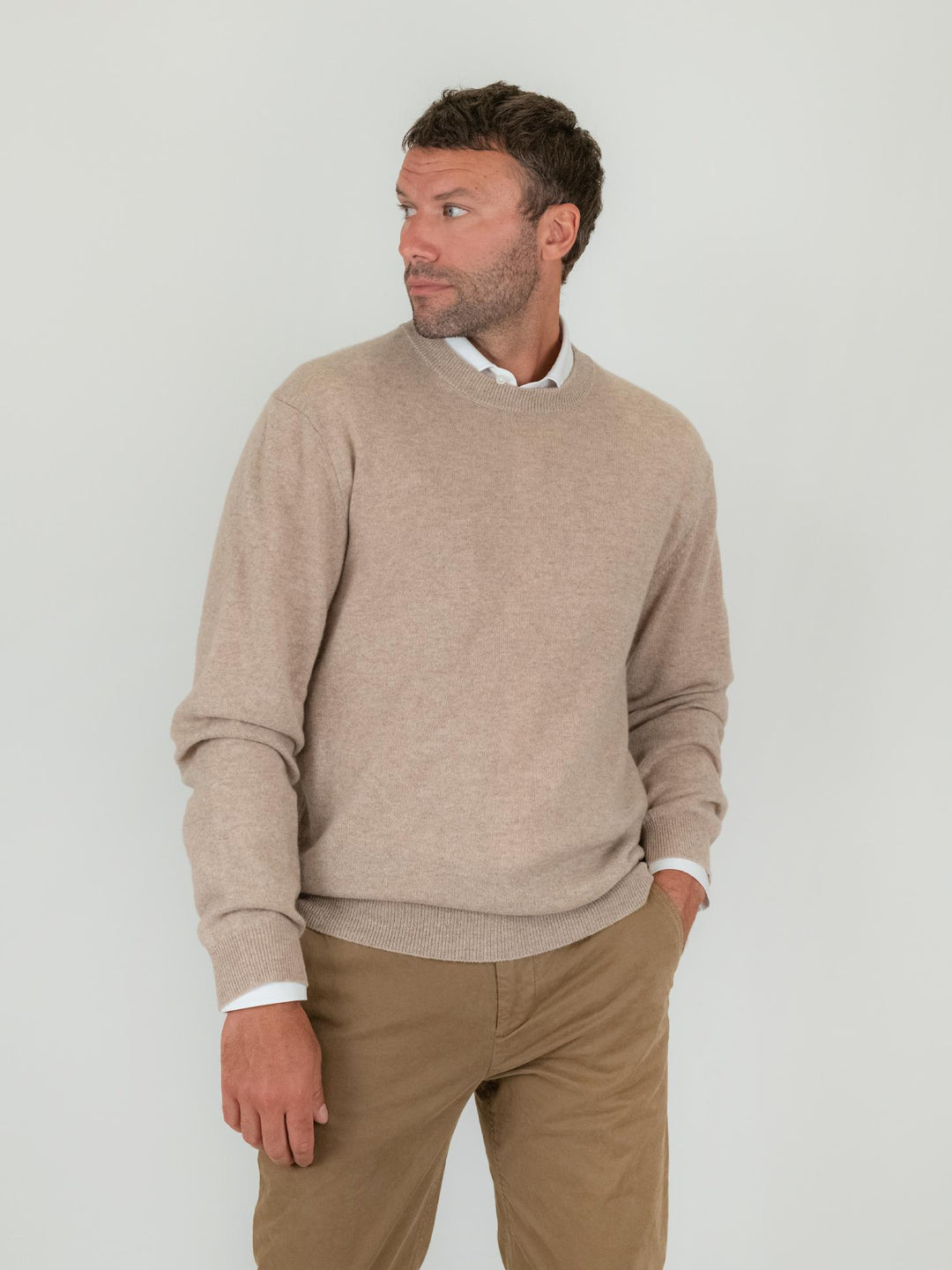 GIROCOLLO TRADER IN CASHMERE BEIGE