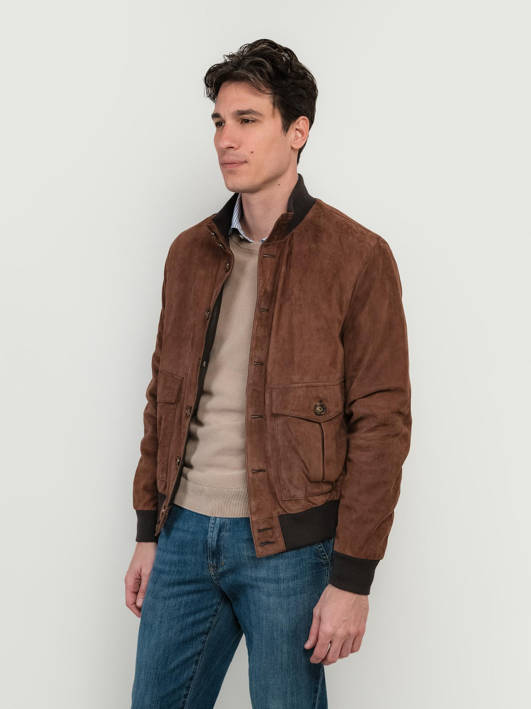 GIUBBOTTO IN CAMOSCIO MARRONE