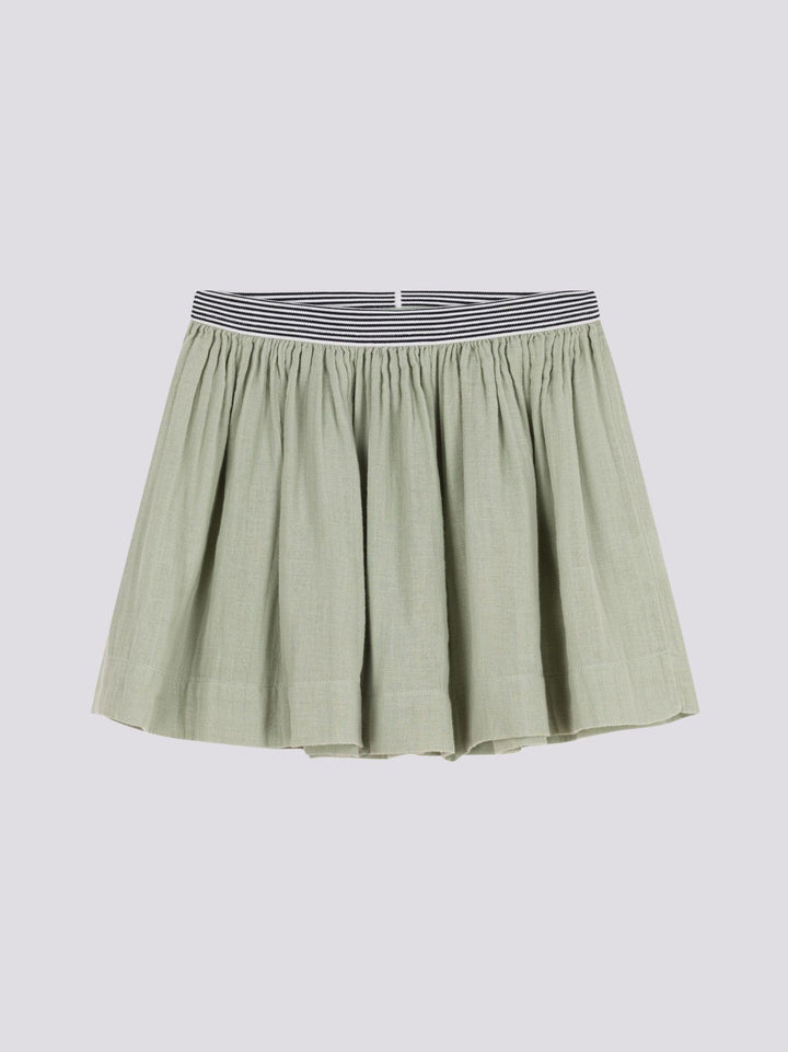 GONNA IN GARZA DI COTONE VERDE  BAMBINA
