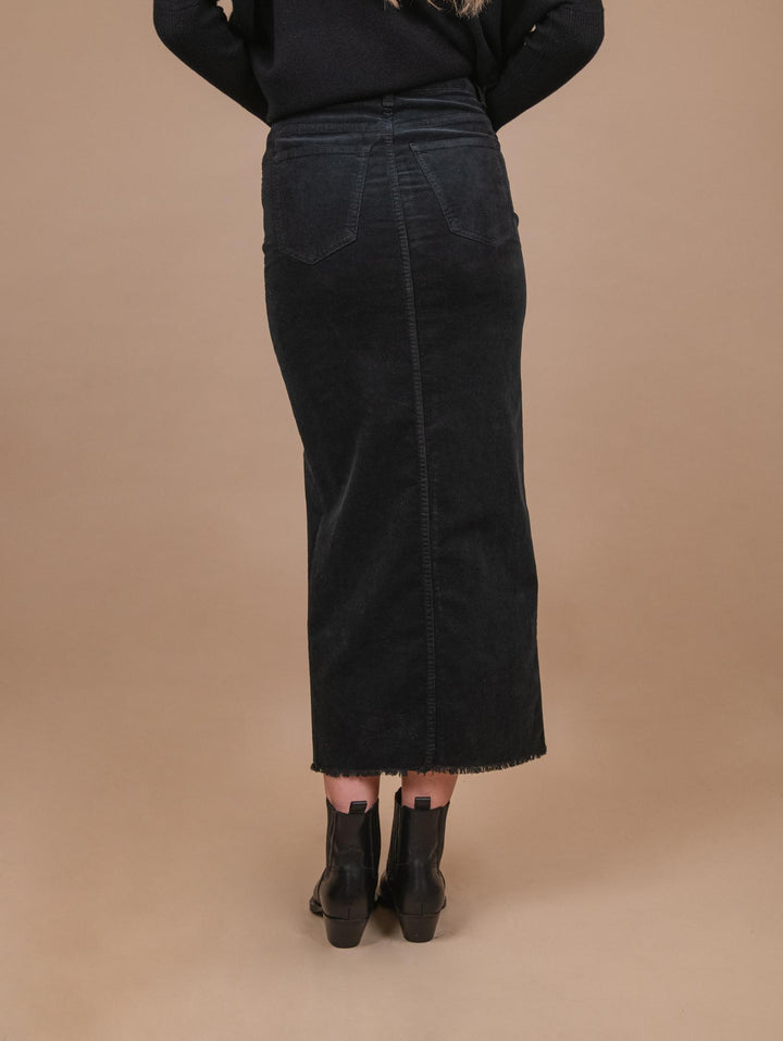 GONNA LUNGA CON MAXI SPACCO FRONTALE IN VELLUTO NERO