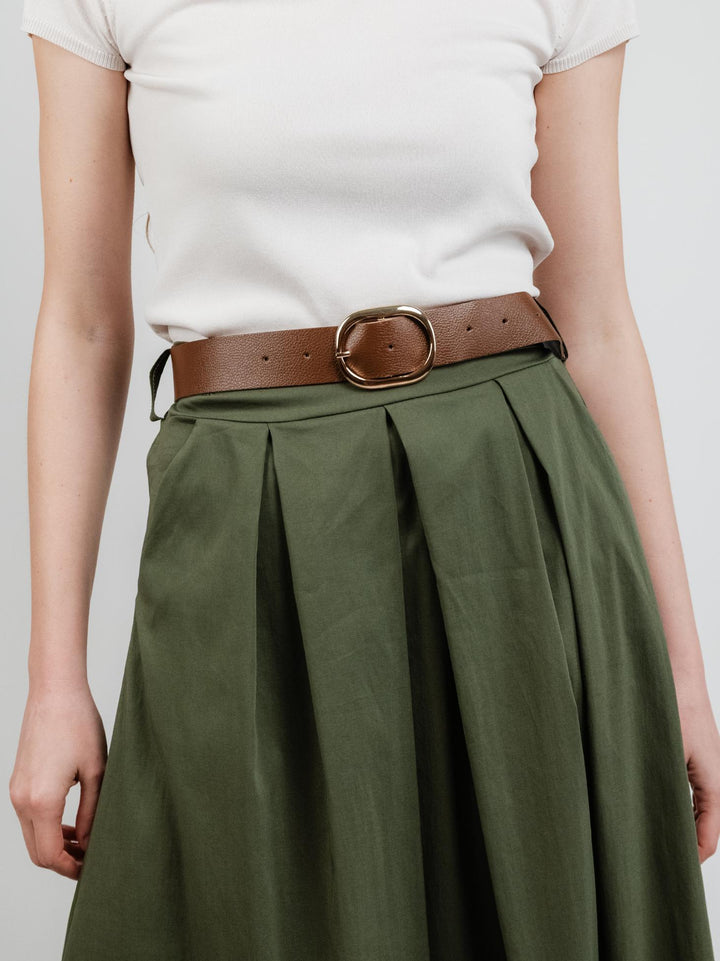 GONNA MIDI IN COTONE VERDE