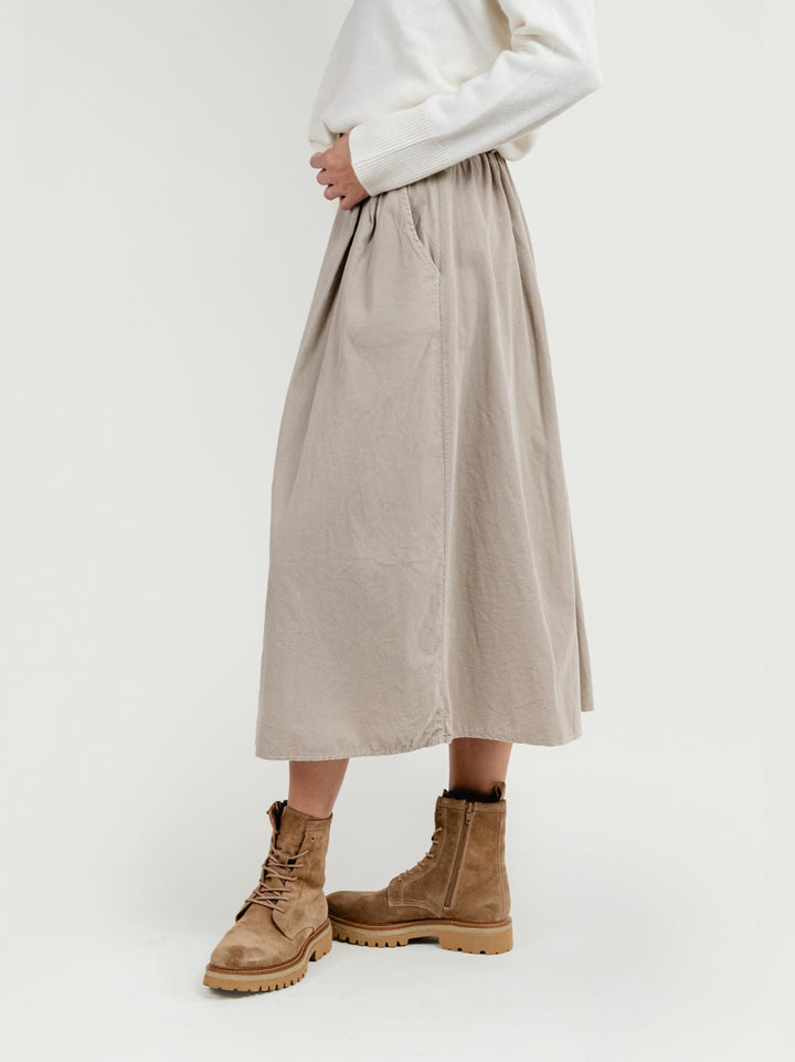 GONNA MIDI IN VELLUTO BEIGE