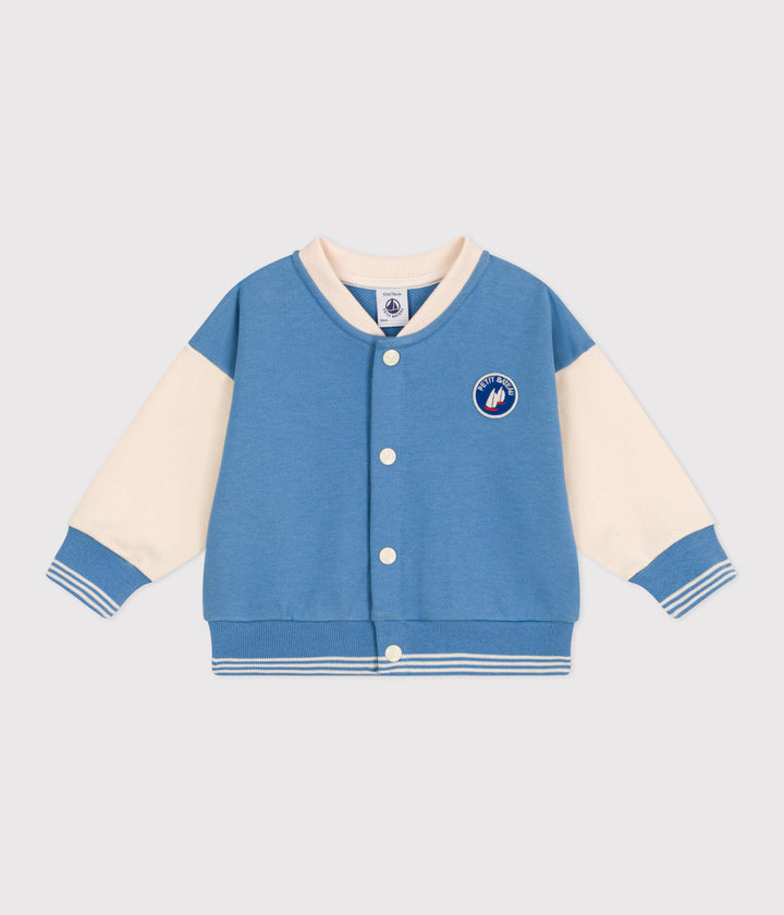 Giacca stile teddy in cotone color block bebè