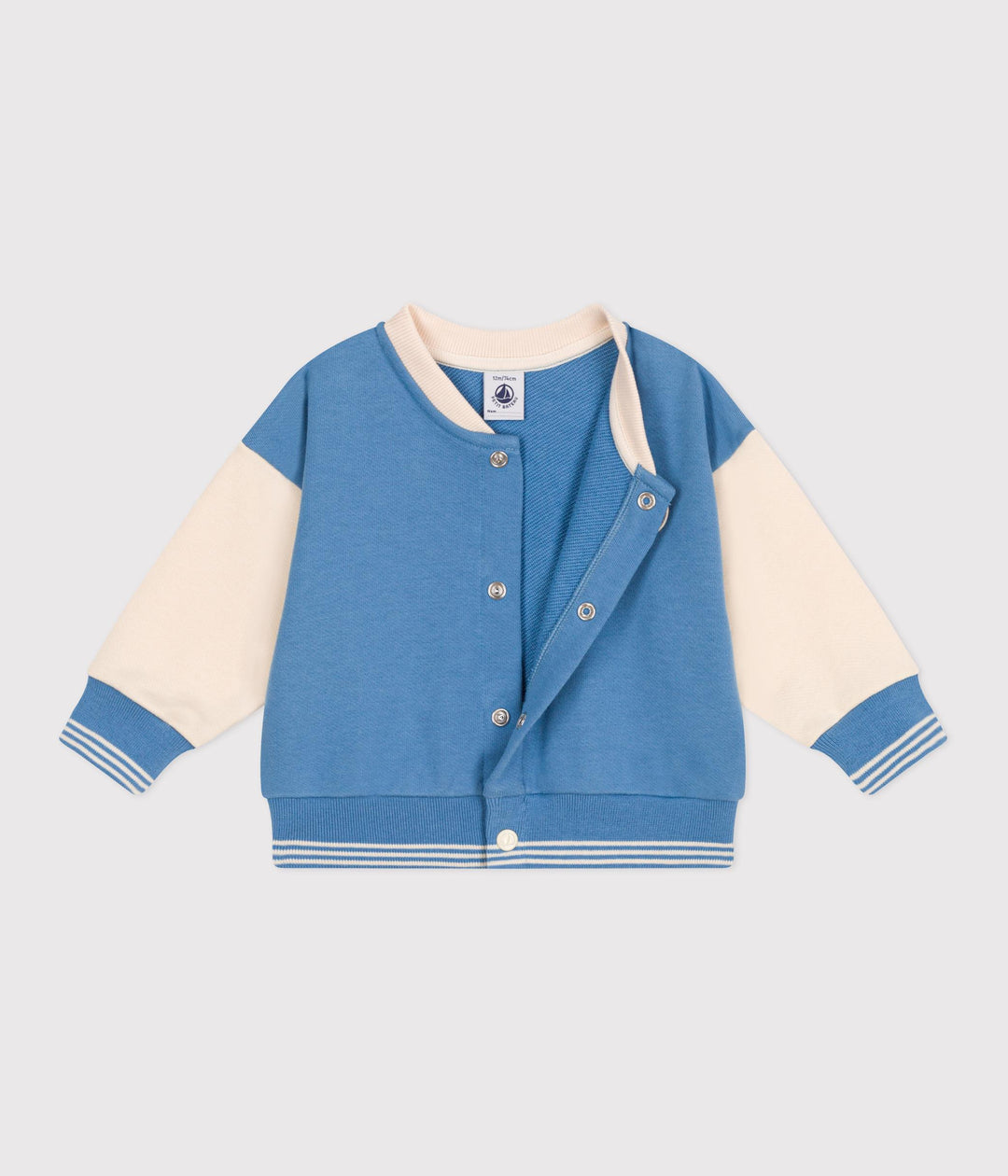 Giacca stile teddy in cotone color block bebè