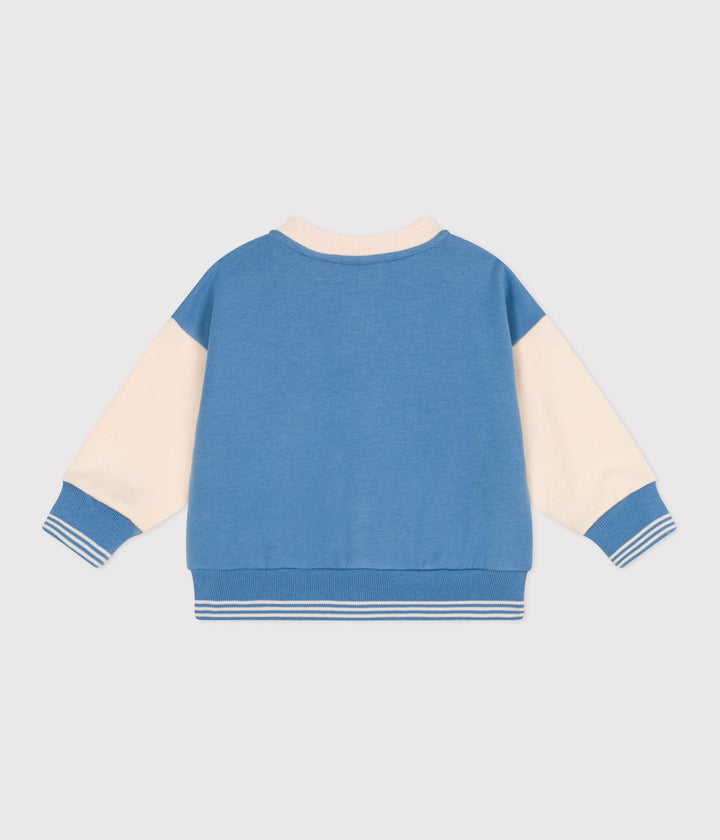 Giacca stile teddy in cotone color block bebè
