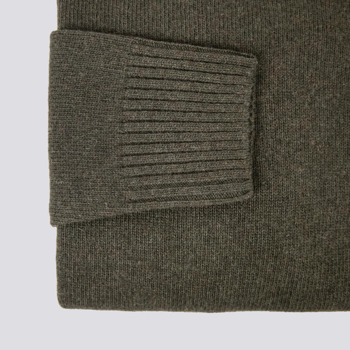 Girocollo in misto lana verde militare