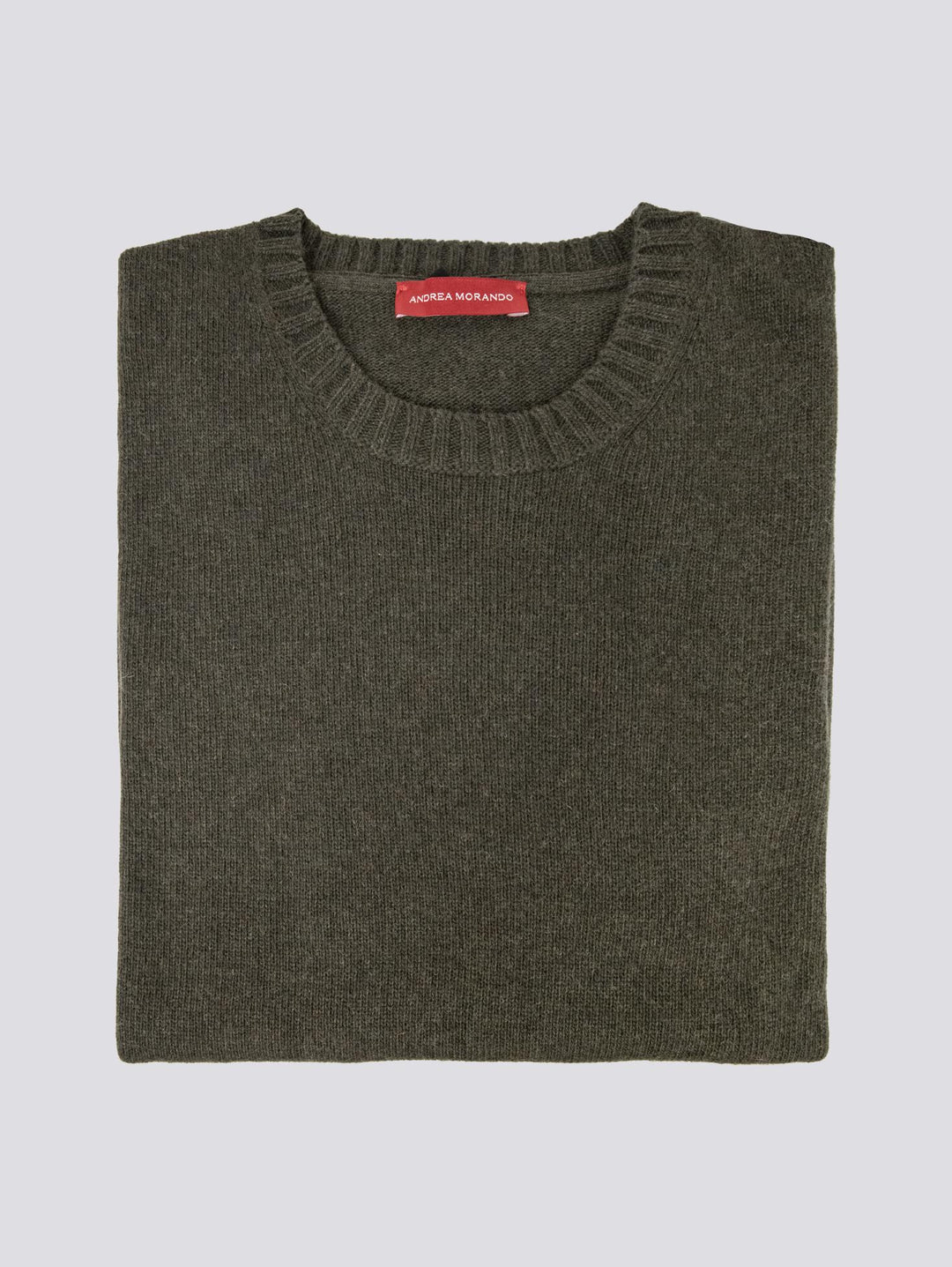 Girocollo in misto lana verde militare