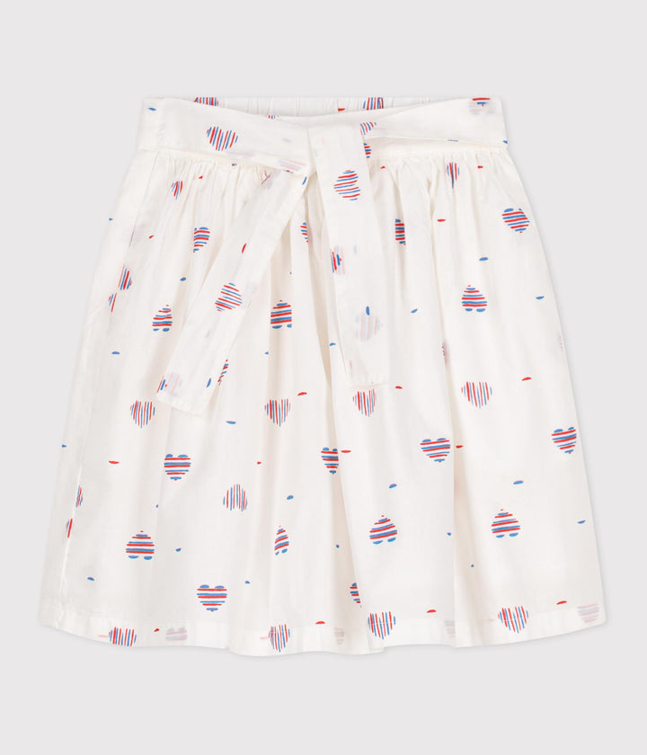 Gonna in cotone a cuori bambina