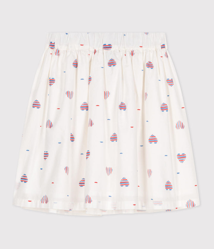 Gonna in cotone a cuori bambina