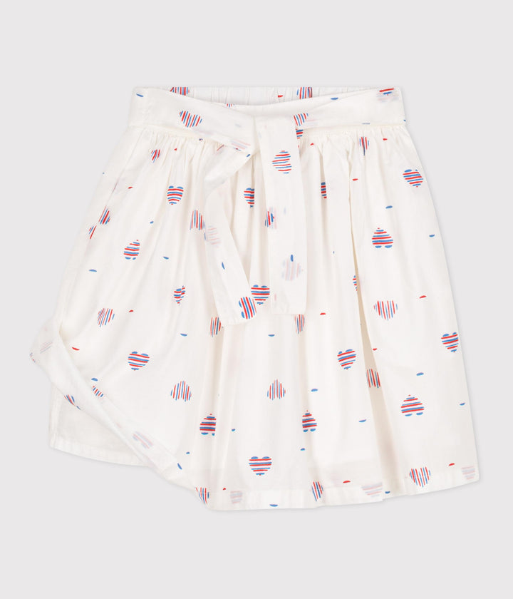 Gonna in cotone a cuori bambina