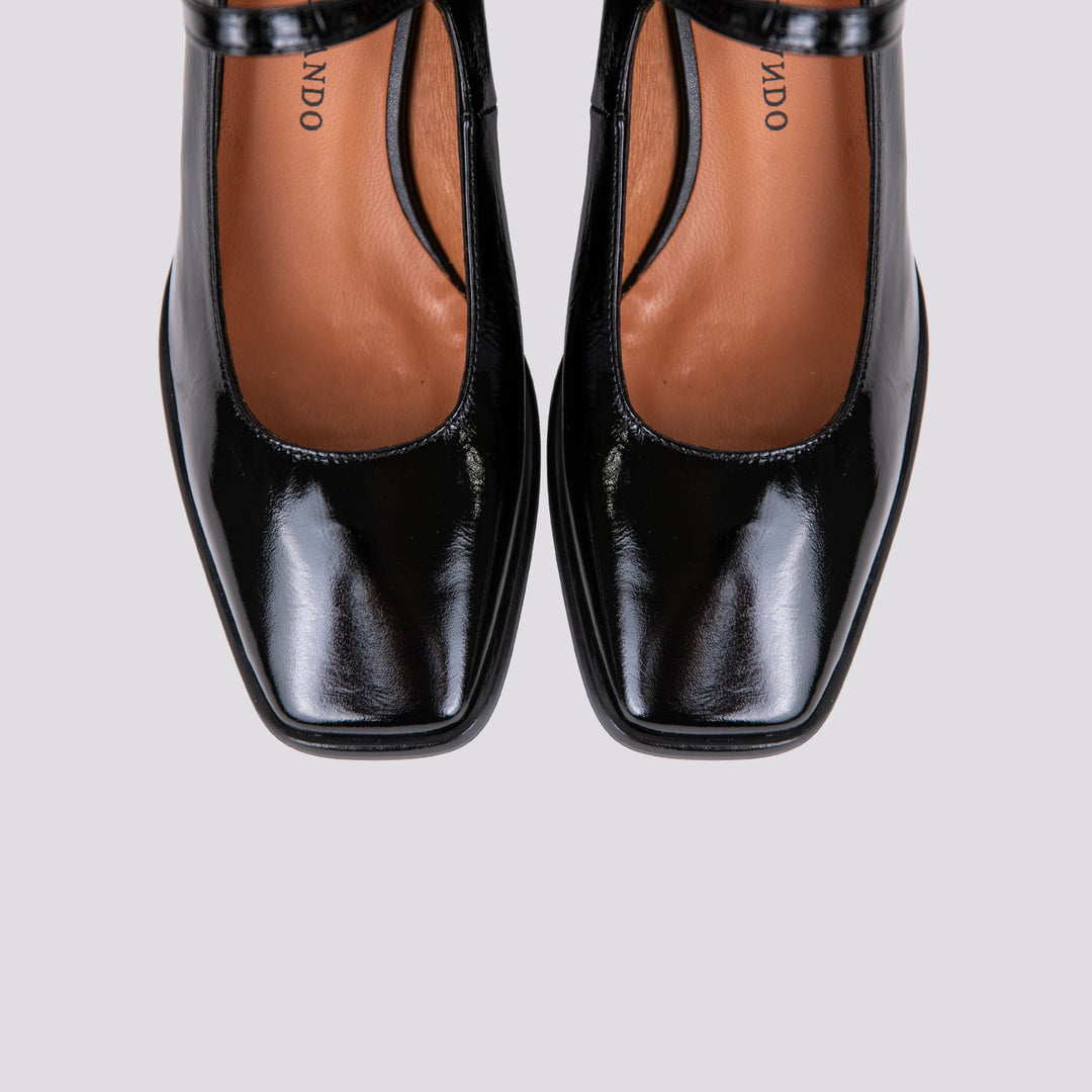 DECOLLETE CON PUNTA SQUADRATA IN VERNICE NERO 23531 VENICE NEGRO ANDREA MORANDO 