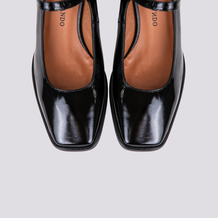 DECOLLETE CON PUNTA SQUADRATA IN VERNICE NERO 23531 VENICE NEGRO ANDREA MORANDO 