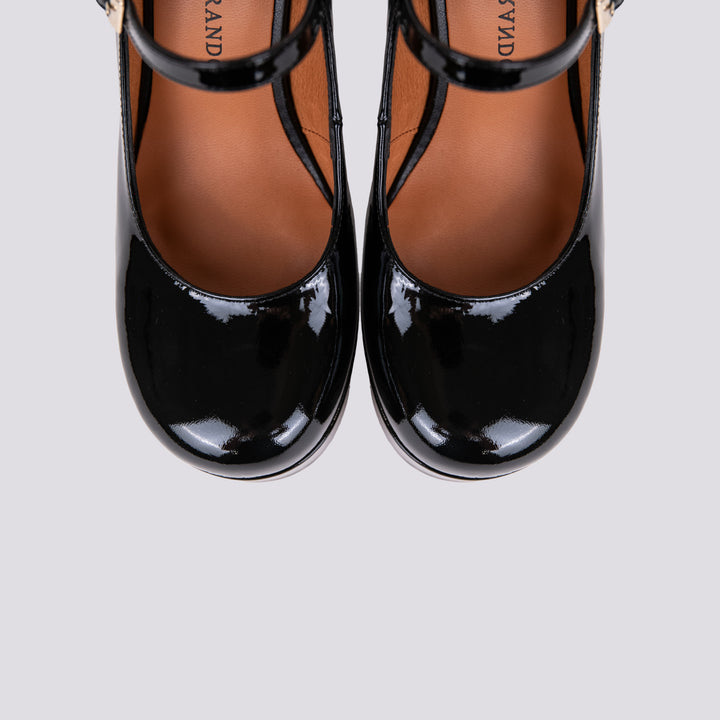 DECOLLETE CON CINTURINO E PLATEAU IN VERNICE NERA 23556 ADEMUZ NEGRO ANDREA MORANDO 