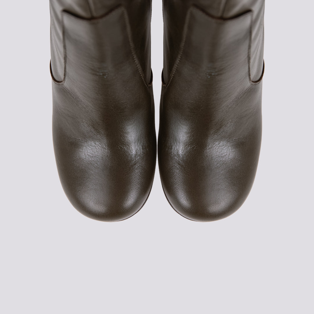 TRONCHETTO PLATEAU IN PELLE VERDE MILITARE 23609 NAPA VOLGA KAKI ANDREA MORANDO 
