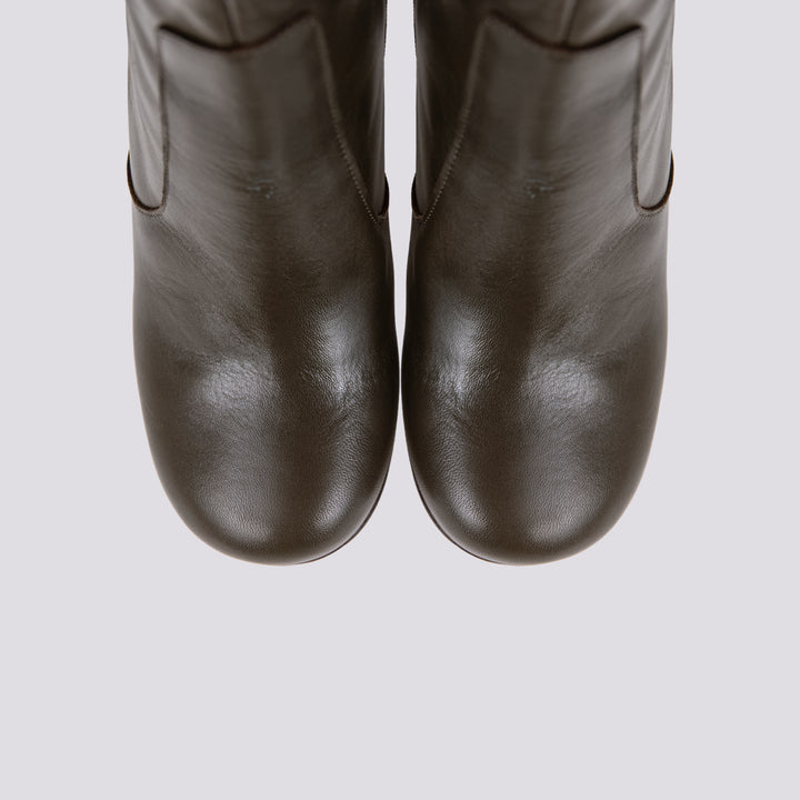 TRONCHETTO PLATEAU IN PELLE VERDE MILITARE 23609 NAPA VOLGA KAKI ANDREA MORANDO 