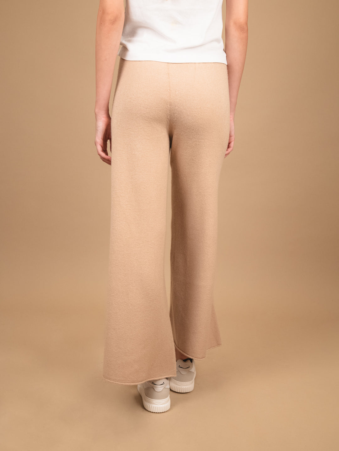 PANTALONE A PALAZZO IN MAGLIA BEIGE 0370/176 0234 BIMOR 