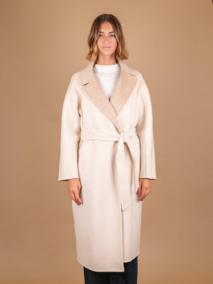 CAPPOTTO REVERSIBILE IN MISTO LANA BEIGE E PANNA 862D BEIGE/PANNA ANDREA MORANDO 