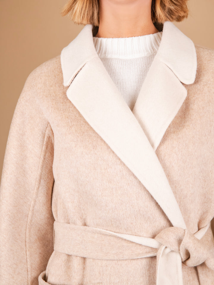 CAPPOTTO REVERSIBILE IN MISTO LANA BEIGE E PANNA 862D BEIGE/PANNA ANDREA MORANDO 