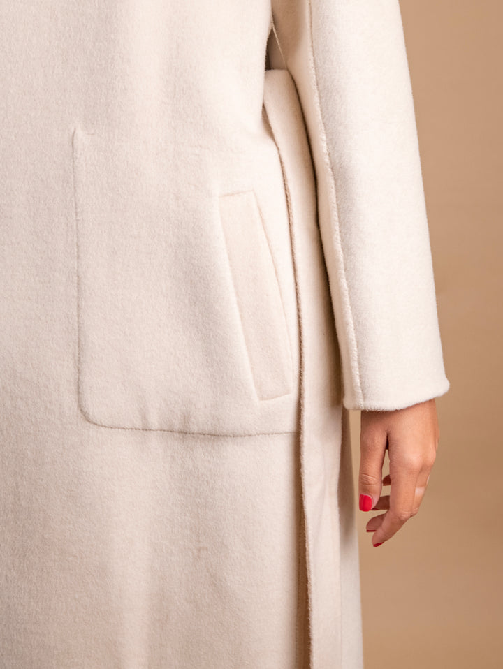 CAPPOTTO REVERSIBILE IN MISTO LANA BEIGE E PANNA 862D BEIGE/PANNA ANDREA MORANDO 