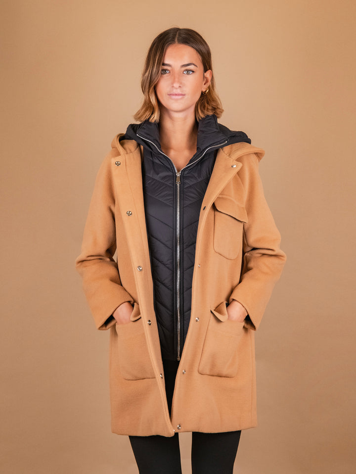 PARKA CON IMBOTTITURA ESTRAIBILE IN TESSUTO CAMMELLO 869D CAMMELLO/NERO ANDREA MORANDO 