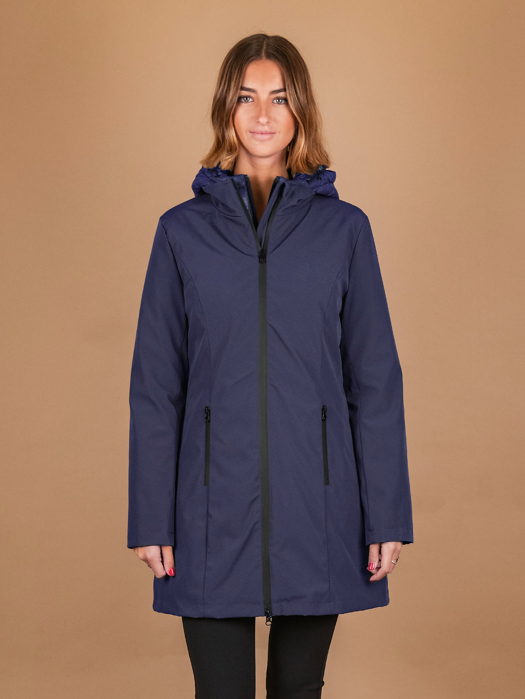 PARKA CON PIUMINO ESTRAIBILE IN TESSUTO TECNICO BLU 8950D BLU ANDREA MORANDO 